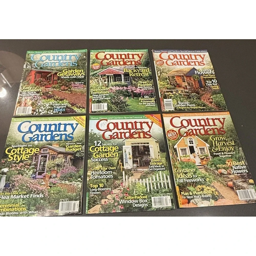 Lot of 6 COUNTRY GARDENS Magazines 2009-2011 Smoke Free Home EUC Lot G